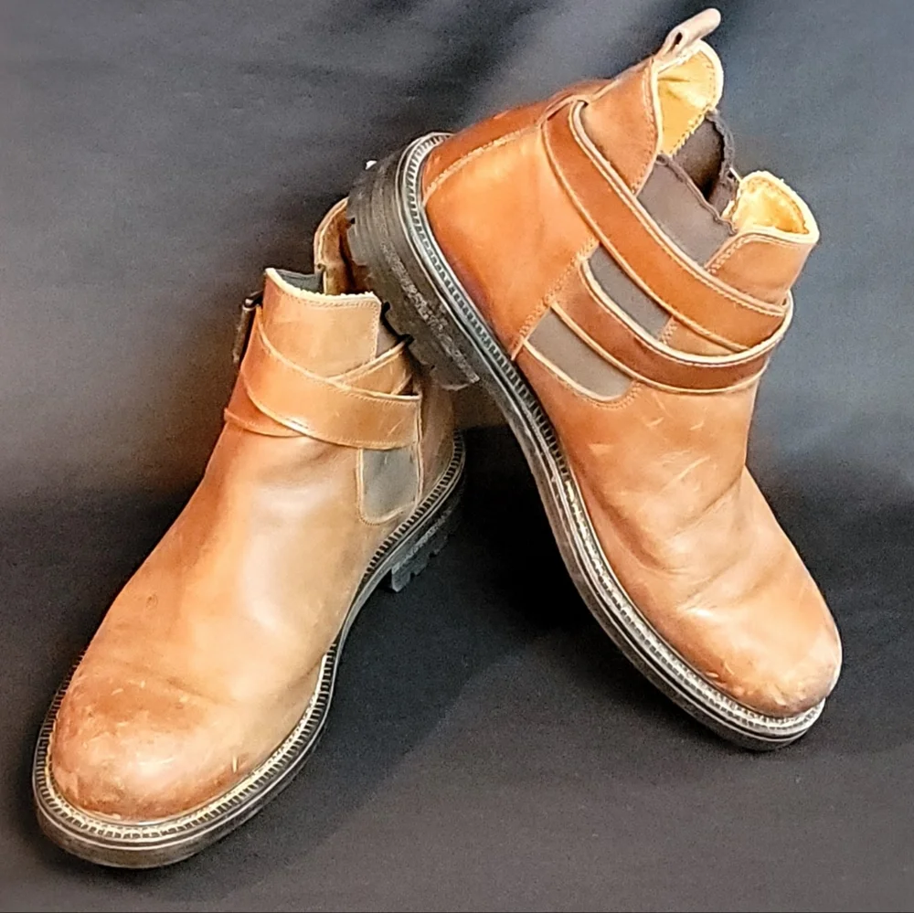 EAGLE‎ MOUNTAIN Brown Leather High Top Pull On Boots 10